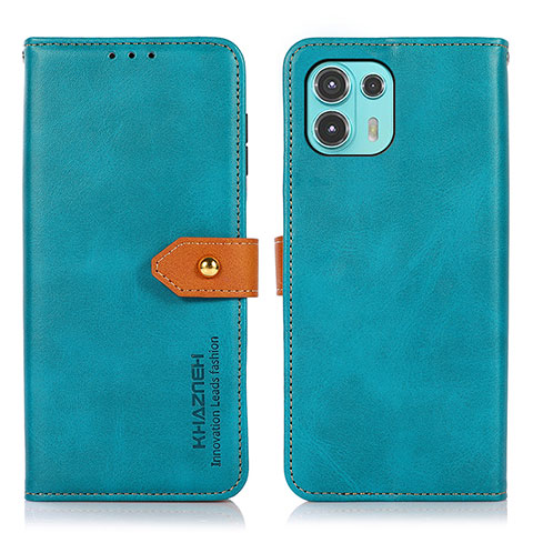 Custodia Portafoglio In Pelle Cover con Supporto N07P per Motorola Moto Edge 20 Lite 5G Ciano