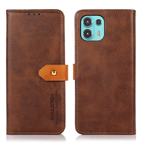 Custodia Portafoglio In Pelle Cover con Supporto N07P per Motorola Moto Edge 20 Lite 5G Marrone