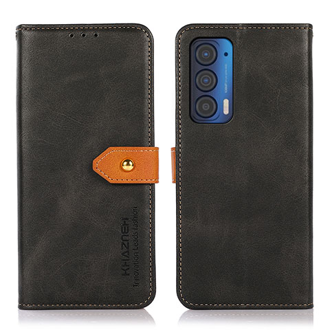 Custodia Portafoglio In Pelle Cover con Supporto N07P per Motorola Moto Edge (2021) 5G Nero