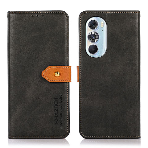 Custodia Portafoglio In Pelle Cover con Supporto N07P per Motorola Moto Edge 30 Pro 5G Nero