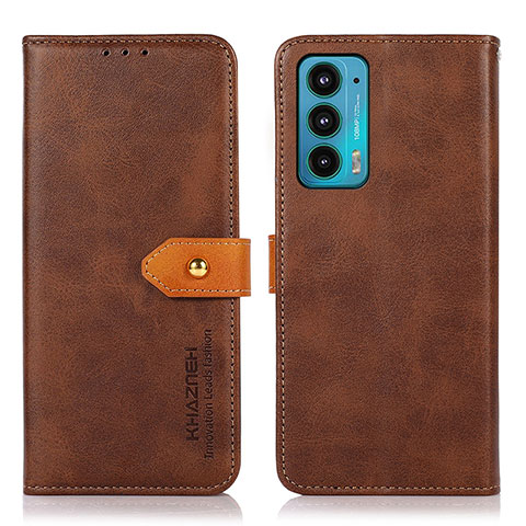 Custodia Portafoglio In Pelle Cover con Supporto N07P per Motorola Moto Edge Lite 5G Marrone