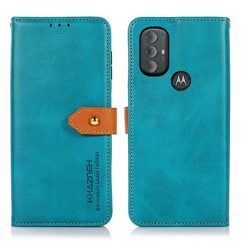 Custodia Portafoglio In Pelle Cover con Supporto N07P per Motorola Moto G Play Gen 2 Ciano