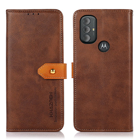 Custodia Portafoglio In Pelle Cover con Supporto N07P per Motorola Moto G Power (2022) Marrone