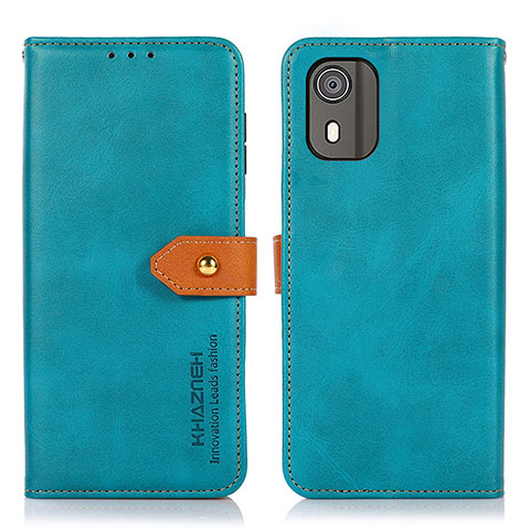 Custodia Portafoglio In Pelle Cover con Supporto N07P per Nokia C02 Ciano