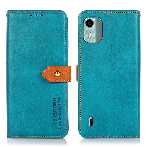 Custodia Portafoglio In Pelle Cover con Supporto N07P per Nokia C12 Pro Ciano