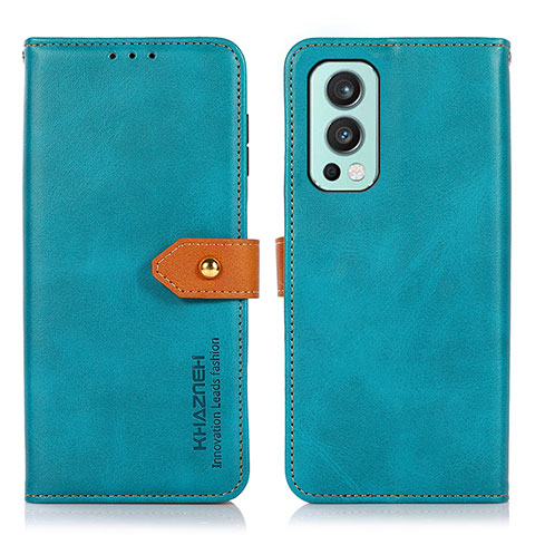 Custodia Portafoglio In Pelle Cover con Supporto N07P per OnePlus Nord 2 5G Ciano