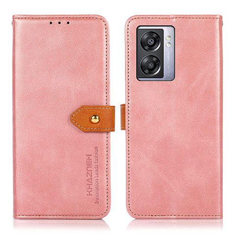 Custodia Portafoglio In Pelle Cover con Supporto N07P per Oppo A56S 5G Rosa