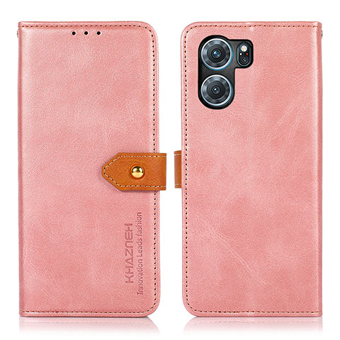 Custodia Portafoglio In Pelle Cover con Supporto N07P per Oppo K10 5G Rosa