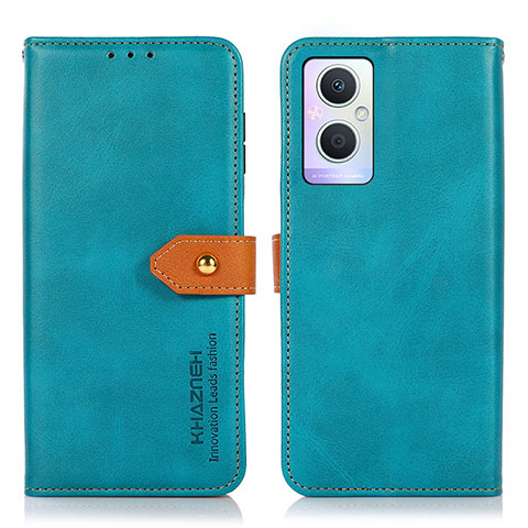 Custodia Portafoglio In Pelle Cover con Supporto N07P per Oppo Reno8 Z 5G Ciano