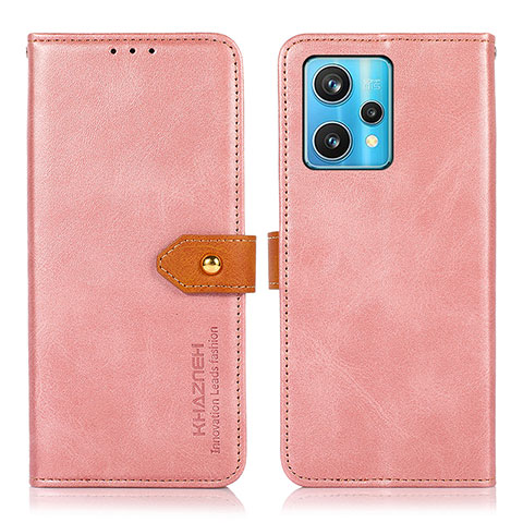 Custodia Portafoglio In Pelle Cover con Supporto N07P per Realme 9 Pro+ Plus 5G Rosa