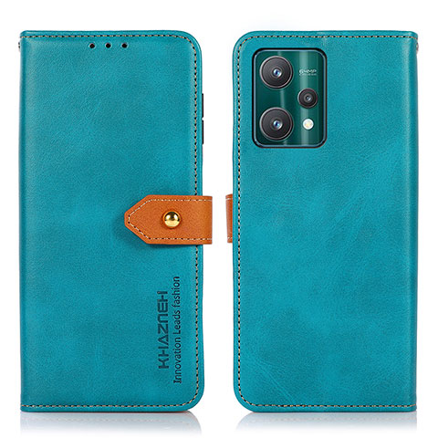 Custodia Portafoglio In Pelle Cover con Supporto N07P per Realme V25 5G Ciano