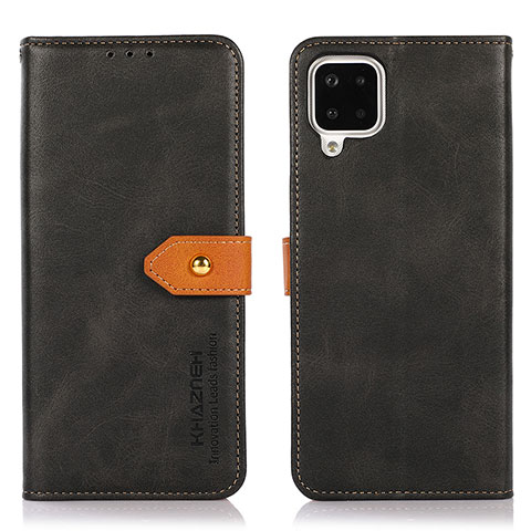 Custodia Portafoglio In Pelle Cover con Supporto N07P per Samsung Galaxy A12 Nero