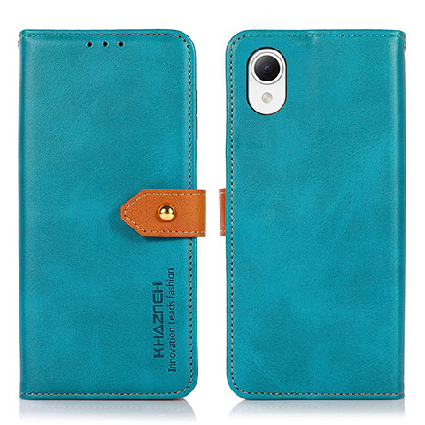 Custodia Portafoglio In Pelle Cover con Supporto N07P per Samsung Galaxy A23 5G SC-56C Ciano