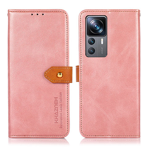 Custodia Portafoglio In Pelle Cover con Supporto N07P per Xiaomi Mi 12T Pro 5G Rosa