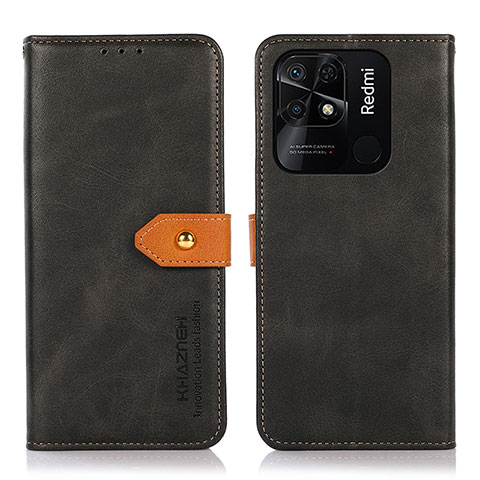 Custodia Portafoglio In Pelle Cover con Supporto N07P per Xiaomi Redmi 10 India Nero