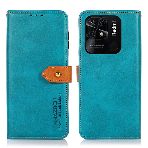 Custodia Portafoglio In Pelle Cover con Supporto N07P per Xiaomi Redmi 10C 4G Ciano