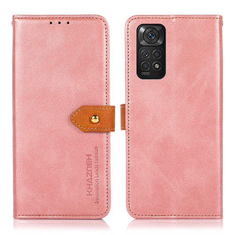 Custodia Portafoglio In Pelle Cover con Supporto N07P per Xiaomi Redmi Note 11 4G (2022) Rosa