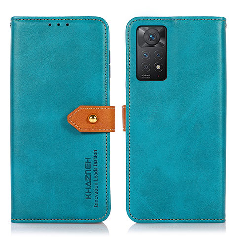 Custodia Portafoglio In Pelle Cover con Supporto N07P per Xiaomi Redmi Note 11 Pro 4G Ciano