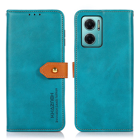 Custodia Portafoglio In Pelle Cover con Supporto N07P per Xiaomi Redmi Note 11E 5G Ciano