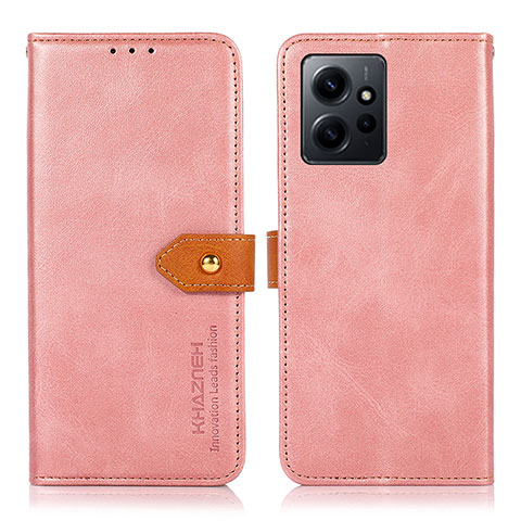 Custodia Portafoglio In Pelle Cover con Supporto N07P per Xiaomi Redmi Note 12 4G Rosa