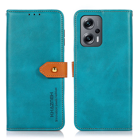 Custodia Portafoglio In Pelle Cover con Supporto N07P per Xiaomi Redmi Note 12T Pro 5G Ciano