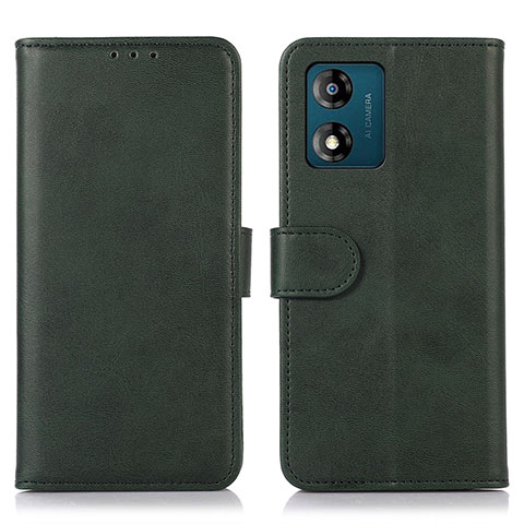 Custodia Portafoglio In Pelle Cover con Supporto N08P per Motorola Moto E13 Verde