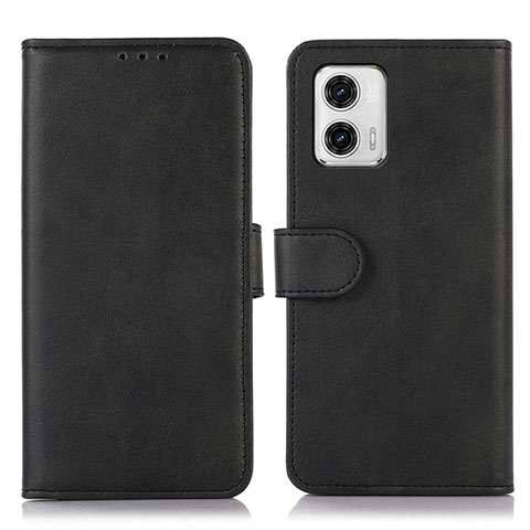 Custodia Portafoglio In Pelle Cover con Supporto N08P per Motorola Moto G73 5G Nero