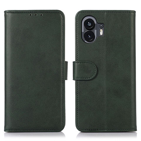 Custodia Portafoglio In Pelle Cover con Supporto N08P per Nothing Phone 2 Verde