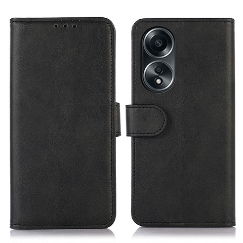 Custodia Portafoglio In Pelle Cover con Supporto N08P per Oppo A78 4G Nero