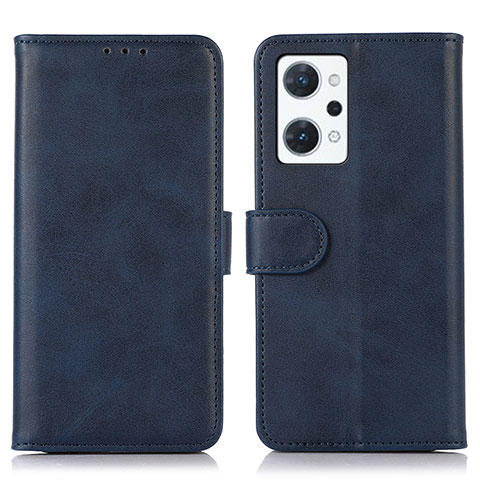 Custodia Portafoglio In Pelle Cover con Supporto N08P per Oppo Reno7 A Blu