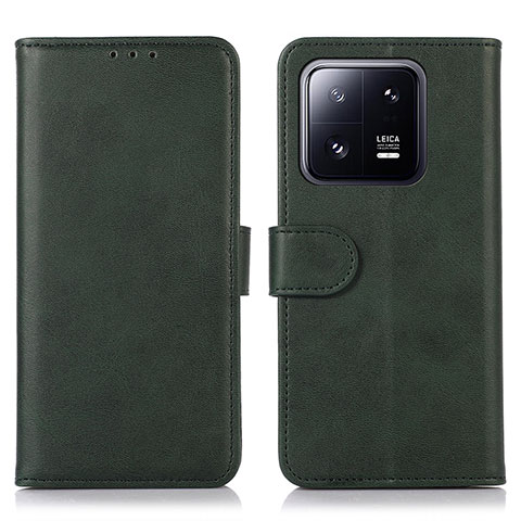 Custodia Portafoglio In Pelle Cover con Supporto N08P per Xiaomi Mi 13 5G Verde