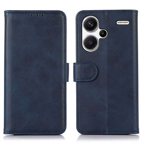 Custodia Portafoglio In Pelle Cover con Supporto N08P per Xiaomi Redmi Note 13 Pro+ Plus 5G Blu