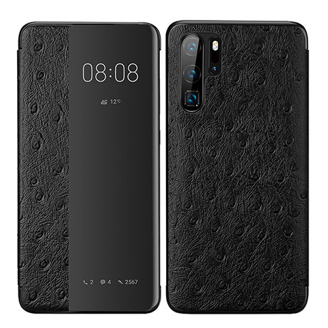 Custodia Portafoglio In Pelle Cover con Supporto P02 per Huawei P30 Pro New Edition Nero