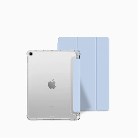 Custodia Portafoglio In Pelle Cover con Supporto P04 per Apple iPad 10.2 (2019) Cielo Blu