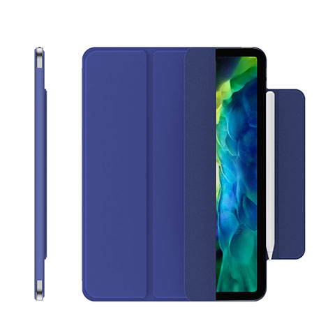 Custodia Portafoglio In Pelle Cover con Supporto per Apple iPad Pro 11 (2021) Blu