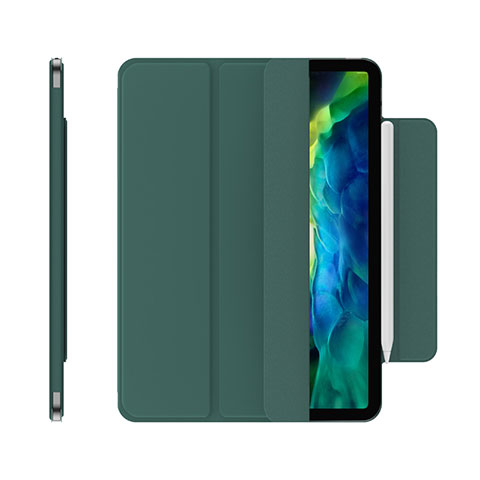 Custodia Portafoglio In Pelle Cover con Supporto per Apple iPad Pro 11 (2021) Verde