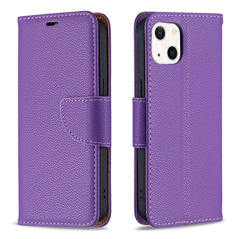 Custodia Portafoglio In Pelle Cover con Supporto per Apple iPhone 15 Plus Viola