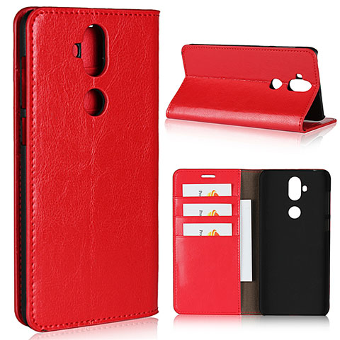 Custodia Portafoglio In Pelle Cover con Supporto per Asus Zenfone 5 Lite ZC600KL Rosso