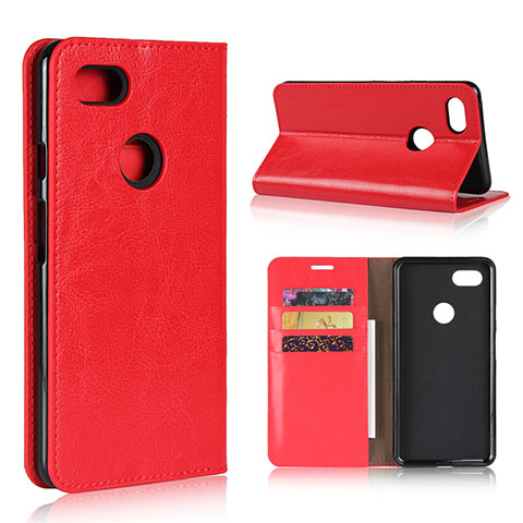 Custodia Portafoglio In Pelle Cover con Supporto per Google Pixel 3 XL Rosso