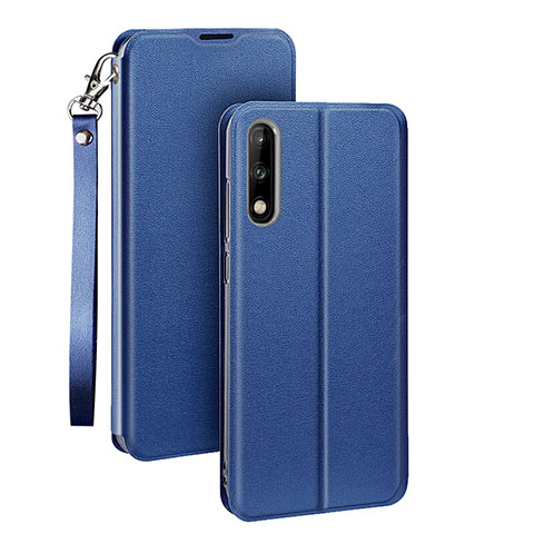 Custodia Portafoglio In Pelle Cover con Supporto per Huawei Honor 9X Blu