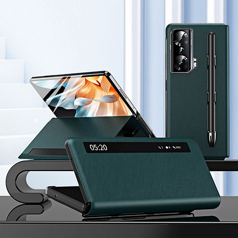 Custodia Portafoglio In Pelle Cover con Supporto per Huawei Honor Magic Vs 5G Verde