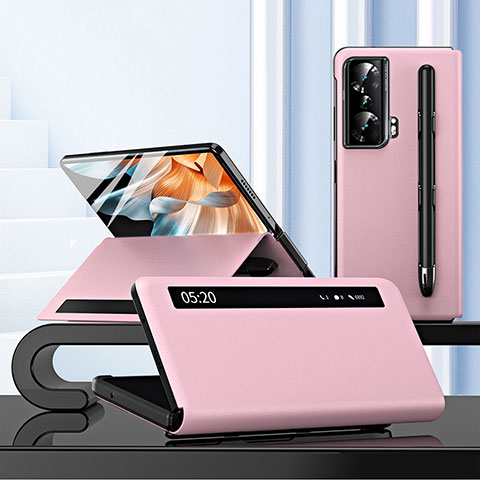 Custodia Portafoglio In Pelle Cover con Supporto per Huawei Honor Magic Vs Ultimate 5G Oro Rosa