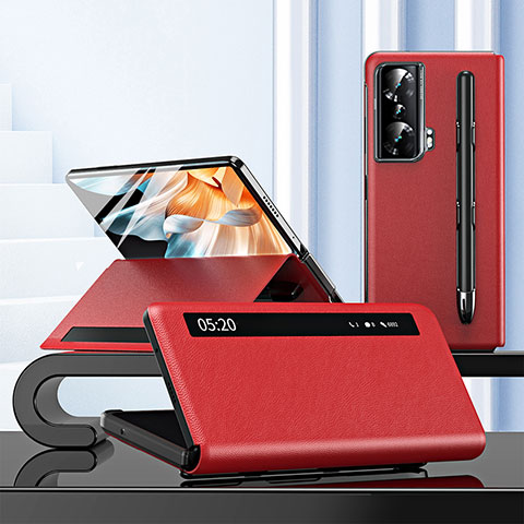 Custodia Portafoglio In Pelle Cover con Supporto per Huawei Honor Magic Vs Ultimate 5G Rosso