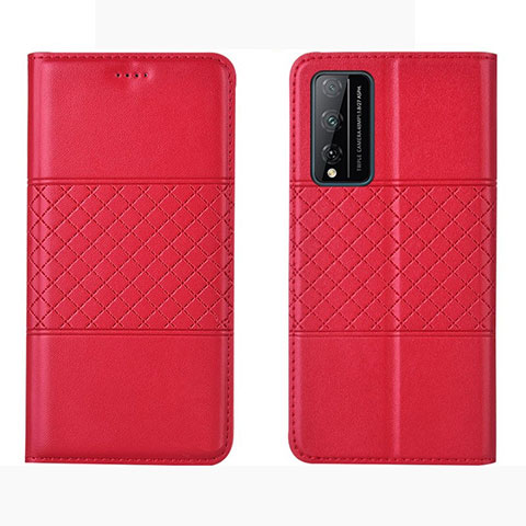 Custodia Portafoglio In Pelle Cover con Supporto per Huawei Honor Play4T Pro Rosso