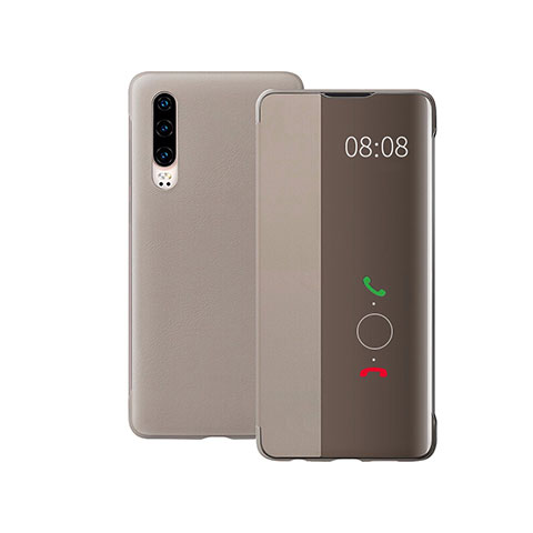 Custodia Portafoglio In Pelle Cover con Supporto per Huawei P30 Marrone