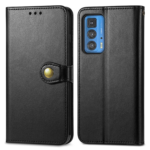 Custodia Portafoglio In Pelle Cover con Supporto per Motorola Moto Edge 20 Pro 5G Nero