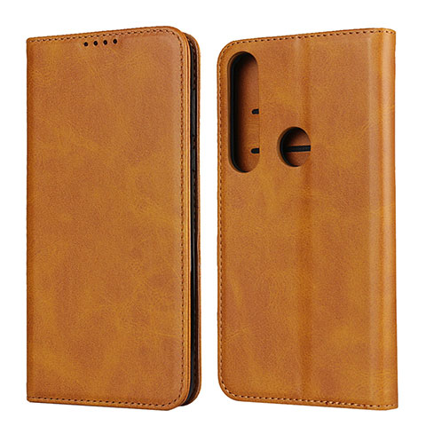 Custodia Portafoglio In Pelle Cover con Supporto per Motorola Moto G8 Plus Arancione