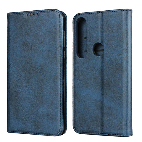 Custodia Portafoglio In Pelle Cover con Supporto per Motorola Moto G8 Plus Blu