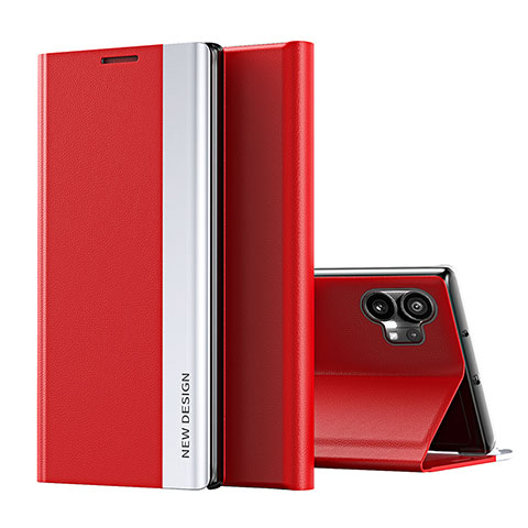 Custodia Portafoglio In Pelle Cover con Supporto per Nothing Phone 1 Rosso