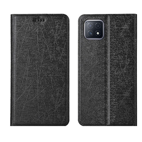 Custodia Portafoglio In Pelle Cover con Supporto per Oppo A73 5G Nero